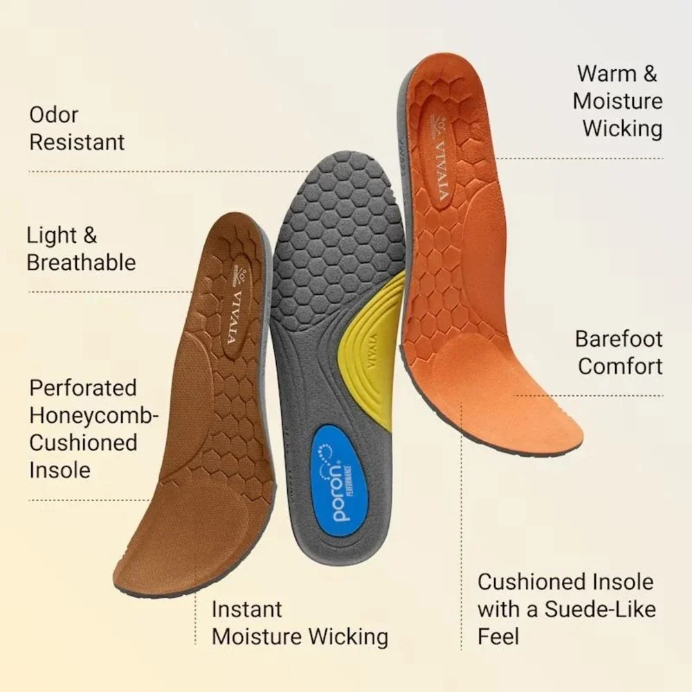 VIVAIA Izabel Coffee Orange Wool Water Repellent Flats Womens US 8.5 EU 39.5